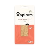 Applaws Natural Cat Treats, Ganzer Lachs Loin Katzensnack, 30g Beutel (Packung mit 12 Stück)