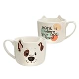 NICI Tasse Hund 350ml 9x9,5cm - weiß - Teetasse Kaffee-Tasse Porzellantasse Henkeltasse Tasse Mug mit Henkel für Kalt- und Heißgetränke, Kaffee, Tee, Milch, Kakao | 62175