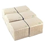 Hostelnovo - 600 Stück ökologische Servietten für Cocktail Marke Bio-Eco - Naturfarbe - 100 % recycelbares Tissue Papier - Mikronit - 10 x 10 cm (zusammengeklappt) und 20 x 20 cm (aufgeklappt)