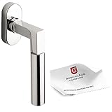 Beschläge Hamburg Fenster-Griff: Fenster-Hebel GRO PRIME DK 20-07ZAMAK MPN PVD nach Meyer & Gropius — Dreh-Kipp Fenster-Beschlag mit 45° Raster — Fenster-Garnitur, Nickel poliert PVD beschichtet