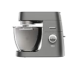 Kenwood Chef XL Titanium KVL8320S Küchenmaschine, 6,7 l Edelstahl Schüssel mit Innenbeleuchtung, Interlock-Sicherheitssystem, 1700 Watt, inkl. 5-Teiligem Patisserie-Set und Glas-Mixaufsatz, silber