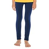 Celodoro Kinder Thermo Leggings (1 Stück) - warme Unterhose lang mit Innenfleece - Blau 122-128