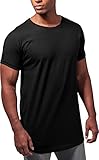 Urban Classics Herren Long Shaped Turnup Tee T Shirt, Schwarz (Black 7), L EU