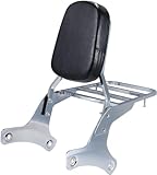 Samger Chrome Rückenlehne Sissy Bar Gepäckträger Fit für Honda Shadow VT750 VT400 RC44 1997-2003