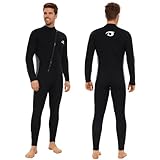 Owntop 5mm Neoprenanzüge für Männer – Winter Neoprenanzug Erwachsene Neopren Tauchanzug, Wet Suit Frontreißverschluss Voller Länge Ultrawarm für Kalt Wasser Tauchen Surfen, Herren Grau 3XL
