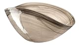 Leonardo Alabastro Glas-Schale, Design-Schale aus Glas, handgefertigte Deko-Schale in Creme Beige, 15,5 x 38 x 20 cm (HxBxT), 031217