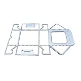3D-Metall-Stanzschablone, hohl, quadratisch, für Süßigkeiten, Geschenkbox, zum Basteln, Falten, für Koffer, Prägung, Scrapbooking, Schablone, Metall-Stanzformen und Stempel