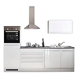 84-131-13 JAZZ Küchenblock Küchenzeile Weiß Hochglanz ohne Geräte ca. 260 x 200 x 60 cm