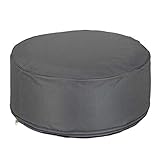 Relaxdays Aufblasbarer Hocker, Outdoor Pouf für Camping & Garten, Sitzhocker rund, Sitzpouf, HxD: 26 x 56 cm, dunkelgrau, 1 Stück