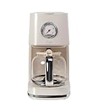 Kaffeemaschine Retro Style Nostalgia 150, Cremeweiß, 900 Watt, 1,5 Liter, 4-12 Tassen, Ziffernblatt für Warmhaltezeit, Abnehmbarer Filterbehälter, Warmhaltefunktion, Automatische Abschaltung