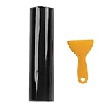 Scheibentönungsfolie, Sonnenschutzfolie Windschutzscheibe, Schwarz Glänzend, 140 X 20 cm, Universeller PVC-Windschutzscheibenaufkleber Scheibentönungsfolie, Tönungsfolie