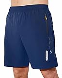 cenyoo Sporthose Kurze Herren Sport Shorts mit Reißverschlusstaschen geeignet für Verschiedene Anlässe wie Tennis,Volleyball,Fußball,Urlaubsreisen,Fitness,Joggen, Wandern,Fußballsport Blau
