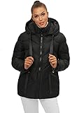 OZONEE Damen Winterjacke Jacke Winter Farbvarianten Warm Bomberjacke Steppjacke Wintermantel Kunstfell Daunenjacke Leichte Outdoor Puffer Jacket Gepolstert 777/4291K/392 SCHWARZ M