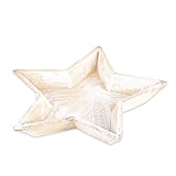 Dekoschale Stern: Holzstern Deko, Dekotablett Weihnachten, Advent & Winter, Tischdeko Holz, Weihnachtsdeko Innen, Weihnachtliche Schale Dekoration, Winterdeko, Kerzentablett Modern, Natur, Weiß, 24 cm