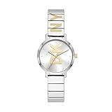 DKNY Damenuhr The Modernist, Dreizeigeruhrwerk, 32mm Silberfarbenes Legierungsgehäuse mit Edelstahlarmband, NY2999