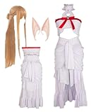MANMICOS US-Größe Anime Asuna Cosplay Kostüme SAO Frauen weißer Rock Party Anzug (Größe M)