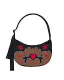 BAGGU Mittelgroße Nylon-Halbmondtasche, Western-Applikation, Medium