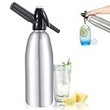 Soda Siphon,1L kohlensäurehaltiges Wasser Maschine,Seltzer Wasser Maker,Tragbare Aluminium Sparkling Water Maker zur Herstellung von hausgemachten Säften, Mojitos, Cocktails, Getränken in Hausbars