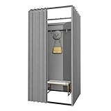 CLXRZM Umkleidekabine Freistehend, Quadratische Tragbarer Umkleideraum, Bodenstehende Bekleidungsgeschäft Sichtschutz Vorhänge Für Büro Ankleidezimmer, Einkaufszentrum, Grau