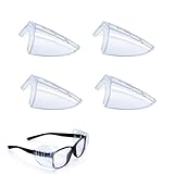 SSHUIKKAI 2 Paar Seitenschutz Für Brillen, Brillenschutz Für Bügel, Antischwindelbrille, Windschutz Brille, Brillen Seitenschutz, für Kleine Bis Mittlere Brillen(Transparent