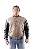 Picaldi® College Jacken | Baseball & Bomberjacke | Echtes Leder (Lammleder oder Nappaleder)(DE/NL/SE/PL, Alphanumerisch, 3XL, Regular, Regular, Tiger Beige)