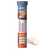 sanotact Energy Drink Brausetabletten Eistee Pfirsich (20 Stück) – Taurin + Koffein + B-Vitamine – Zuckerfrei & Kalorienfrei – Für Energie, Ausdauer & Fokus – Vegan & Laktosefrei