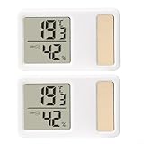 URPIZY Mini Solar Thermometer, Digital Thermometer Innen, Hygrometer Innen, Thermometer Hygrometer, Kabelloses, Luftfeuchtigkeit Meter für Babyzimmer Wohnzimmer Büro Gewächshaus(5 * 3cm)