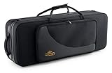Lechgold Leichtkoffer für Tenor-Saxophon - Lightcase für alle gängigen Tenorsaxophone - Thermopolsterung - Außentasche - Rucksackgarnitur - Separate Fächer für S-Bogen, Mundstück und Zubehör - Schwarz