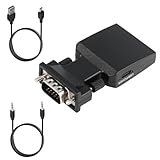 Lumitrex Aktiver VGA auf HDMI Adapter mit Audio und USB Stromversorgung Konverter Full HD 4K VGA Female to HDMI Female Converter für PC Ältere Laptop Monitor TV Projektor Arbeit und Freizeit
