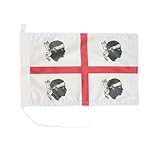 Sardinien-Bootsflagge 20 x 30 cm. Stoffgewicht – bedruckt, robust mit Strick und Schlaufe nautisch Flagge von, 20 x 30 cm (Sardinien)