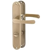 ERGO line MALMO Bronze, klassische Türbeschlag Türgriff für Badtüren Langschild Drückergarnitur, Türbeschlag, Türklinke, Türdrücker