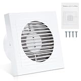 Monucep Badlüfter 150mm WC Lüfter mit Rückstauklappe, 300 m³/Std Abluftventilator Wandventilator Fenster Ventilator für Bad Küche Schlafzimmer Garage