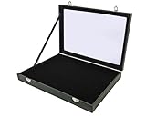 Yudu Mehrzweckkasten Schaukasten Schmucklade Schmucktablett Glasdeckel ohne Aufteilung schwarz