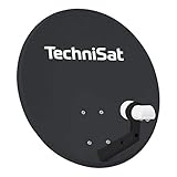 TechniSat TECHNITENNE 60 Satelliten-Schüssel für 2 Teilnehmer (60 cm digital Sat Anlage, Komplettset aus Antenne mit Masthalterung und Universal-Twin-LNB) anthrazit