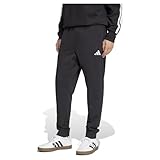 adidas Herren Essentials FEELCOZY French Terry Pant, Black/White, L