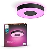 Philips Hue White & Col. Amb. Xamento Deckenleuchte, schwarz, 16 Mio. Farben, dimmbar, steuerbar via App, kompatibel mit Amazon Alexa (Echo, Echo Dot)