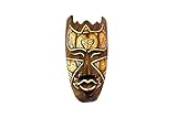 Kunsthandwerk Asien Maske bemalt 20 cm, Holz-Maske aus Bali, Wandmaske