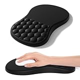 Mauspad mit Handgelenkauflage,Ergonomisches Mousepad zur Linderung von Schmerzen im Karpaltunnel, Memory-Schaum mit Rutschfester Gummi-Basis Office Mat für Computer, Laptop, Desktop (schwarz)