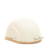 HOMLA Brotkasten Brotaufbewahrung Metall Deckel Brotaufbewahrungsbox für frische Backwaren Darvin Beige 37 x 26 x 22 cm