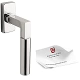 Beschläge Hamburg: Fenstergriffe/Fenster-Griff GRO PRIME DK 20-44ZAMAK MPN PVD nach Meyer & Gropius — Dreh-Kipp Fenster-Beschlag mit 45° Raster — Fenster-Garnitur, Nickel poliert PVD beschichtet