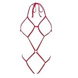 Sherrylo Extreme String-Bikini, Einteiler, Mikro-Bikini, exotisch, rot, Einheitsgröße