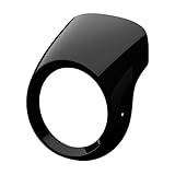 ZEEBQHKLW Für KEEWAY Für Benda V302C Für V-Cruise 125 Motorrad Runde ABS Kunststoff Windschutzscheibe Verkleidung Windschutzscheibe Abdeckung Zubehör(Bright Black)