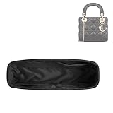 DGAZ Handtasche Tasche Organizer, Seide Tasche Innentasche für Lady Dior, Seidige Berührung Taschenorganizer Shaper Einsatz (Schwarz, Lady Dior Small)