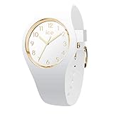 Ice-Watch - ICE glam White Gold Numbers - Weiße Damenuhr mit Silikonarmband - 014759 (Small)