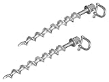 2 X STABIELO - BODENANKER mit einem WURMSCHRAUBEN Gewinde mit 24 mm Ø Holly EDELSTAHLSCHÄKEL