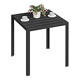 WOLTU Gartentisch, Balkontisch Aluminium WPC, Tisch eckig für 4-6 Personen, Esstisch Outdoor, Terassentisch, 70x74x70 cm, Schwarz