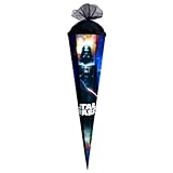 Familando große Schultüte für Jungen und Mädchen Zuckertüte 85cm 6-eckig mit Tüllverschluss zur Einschulung (Star Wars)
