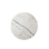 Knüllermarkt 32097-001 I Marmor Servierplatte rund Tablett Marble grau weiß Servierbrett Natur modern Deko 20cm