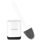 ASOBEAGE Toilettenbürste,WC-Bürste und Behälter,Toilettenbürsten für Badezimmer mit schnell trocknendem Haltersatz（Weiß）