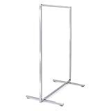 Kleiderständer, Mittelraumständer mit Stellfüßen B99 x H154 x T54 cm | Garderobenständer aus stabilem Stahlrohr, verchromt | platzsparender Textilständer für schwere Kleidung | einfacher Aufbau
